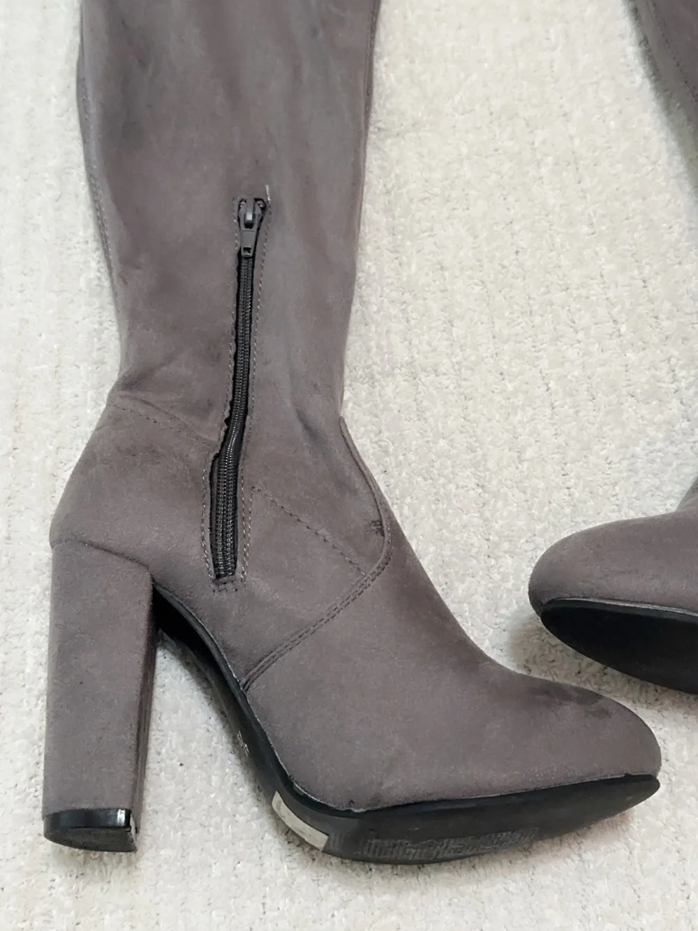 NO DOUBT Over-the-Knee Suede Boots in Gray — Elegant Women’s Knee-High Boot